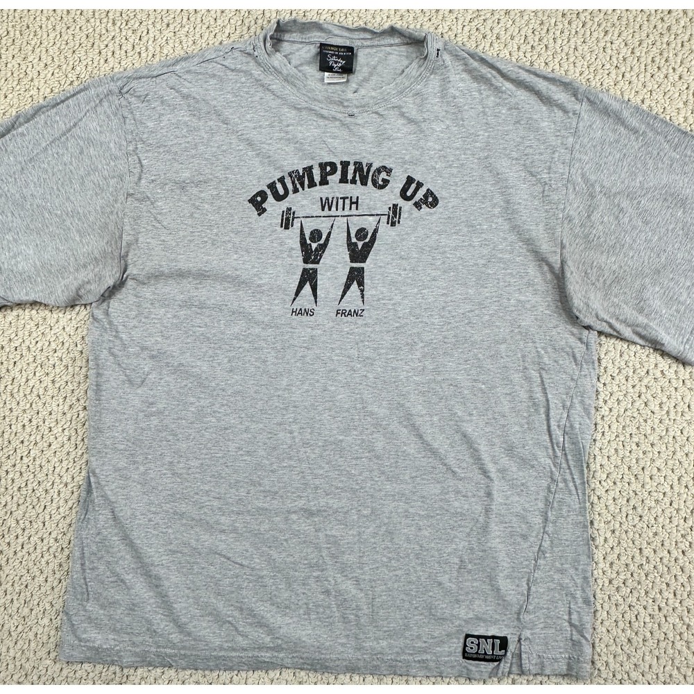 Vtg SNL T Shirt Mens XL Gray Hans and Franz Dont be a Girly Man Distressed 90s